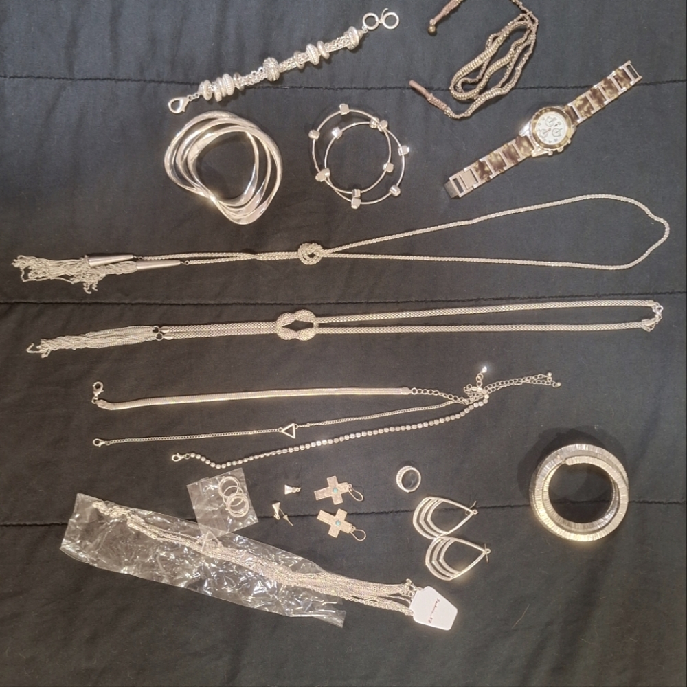 Silver Toned Costume Jewelry Assortment